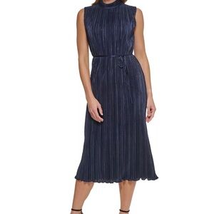 DKNY Pleated Mock Midi Dress